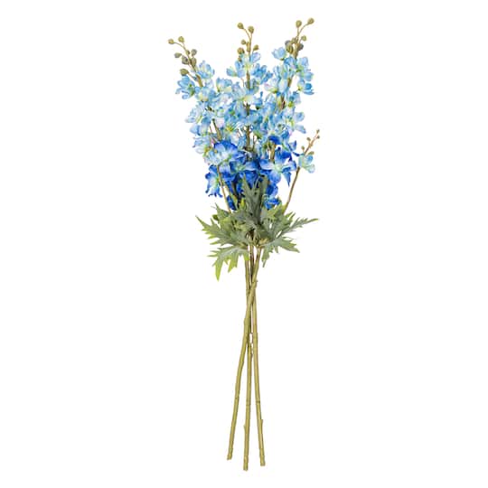 33" Blue Delphinium Style Larkspur Artificial Sprays, 3ct.